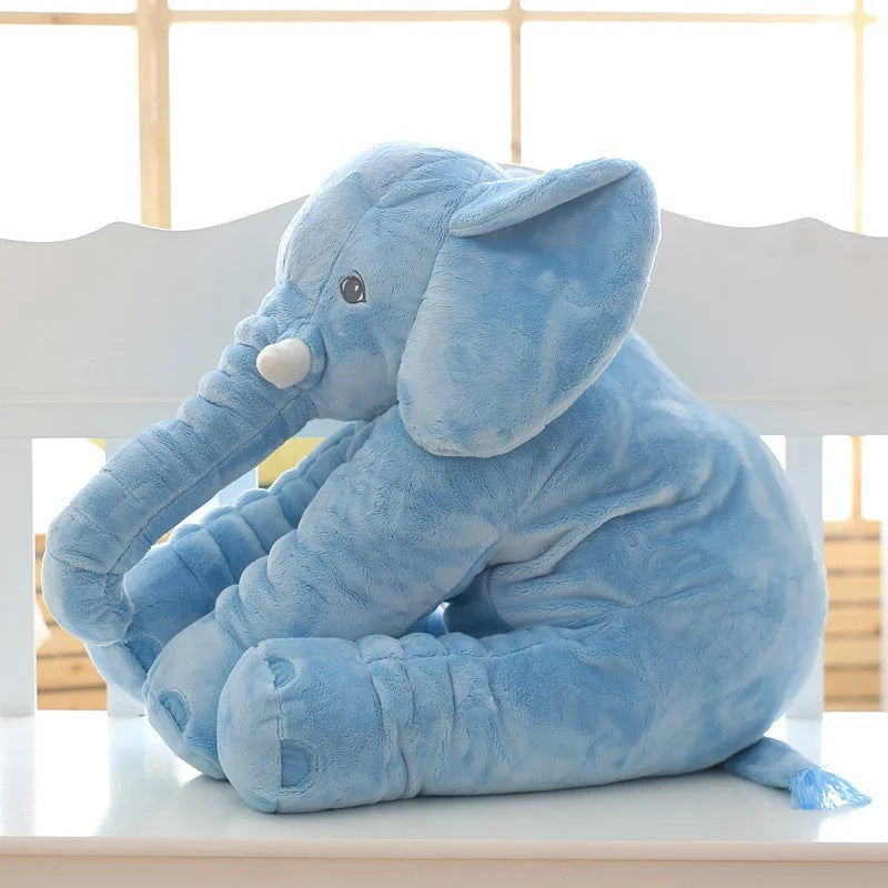 Soft comfort elephant plush toy with leather shell, designed as a cozy sleeping baby pillow