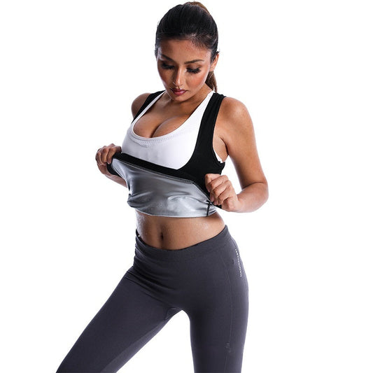 Women’s sports fitness sauna sweat vest with abdominal shaping design and waist support underwear