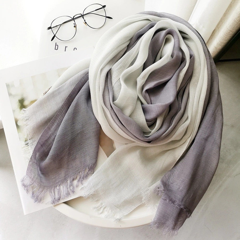 Large soft warm cotton scarf with tassel fringe from My Store