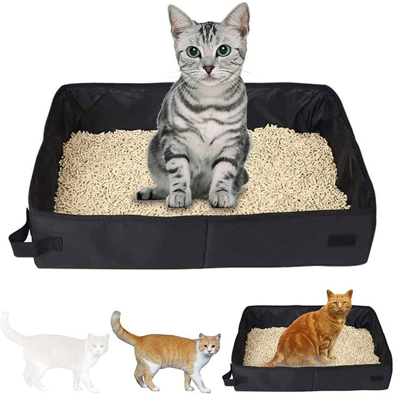 Foldable portable cat litter box for travel and easy carrying