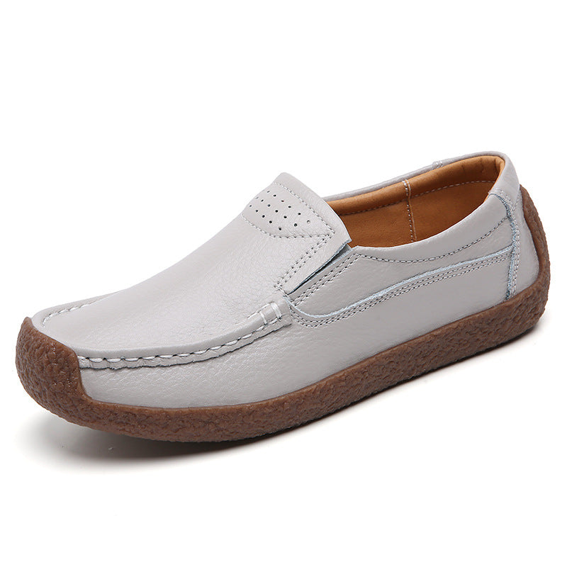 Women's cowhide leather Oxford flats by BACKUPMYFILESNOW® featuring classic design and smooth leather finish.