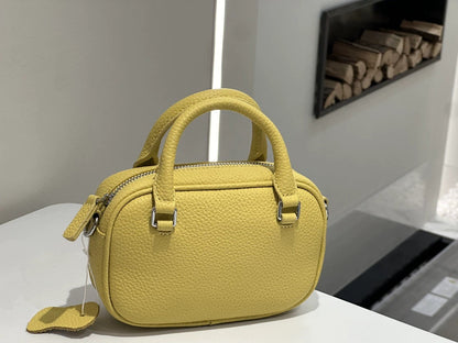 Light luxury women's top-layer cowhide mini handbag, elegant tote with single shoulder and crossbody strap