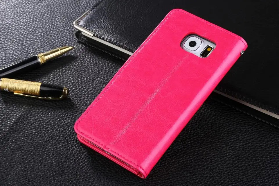Genuine Leather Case with Lanyard for Samsung S6