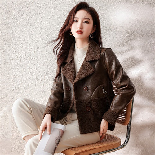 Women’s winter fur coat, loose plus-size jacket in a warm, stylish design