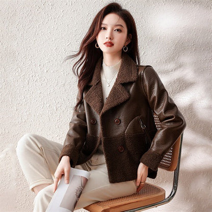Women’s winter fur coat, loose plus-size jacket in a warm, stylish design