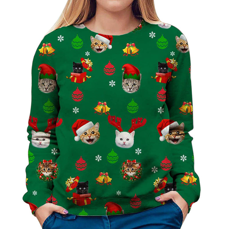 Women's Christmas round neck loose sweatshirt by My Store