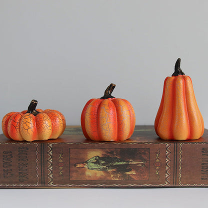 Halloween pumpkin lantern simulation pumpkin LED candle lamp resin luminous pumpkin