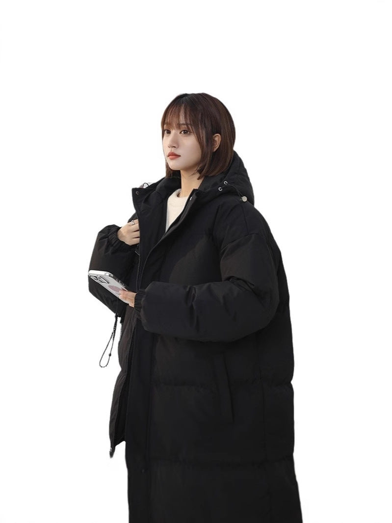Women's loose-fitting solid-color versatile cotton coat in a simple, comfortable design