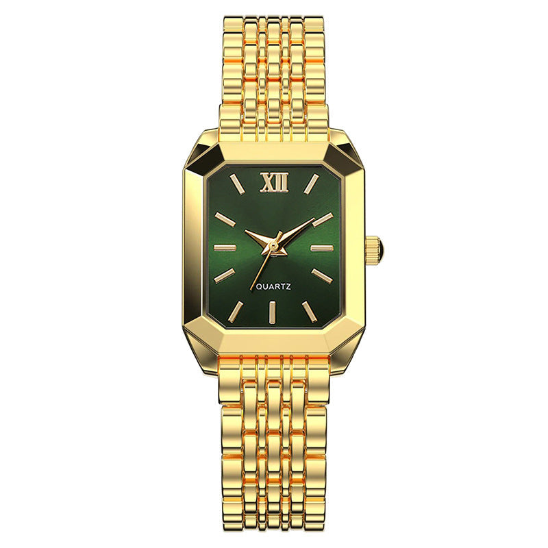 Student fashion minimalist square quartz watch with a sleek square dial and simple design