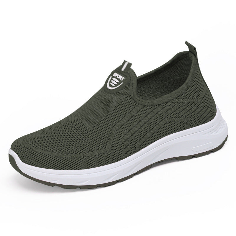 Women's breathable mesh Flyknit single-layer shoes in lightweight low-top design, side view