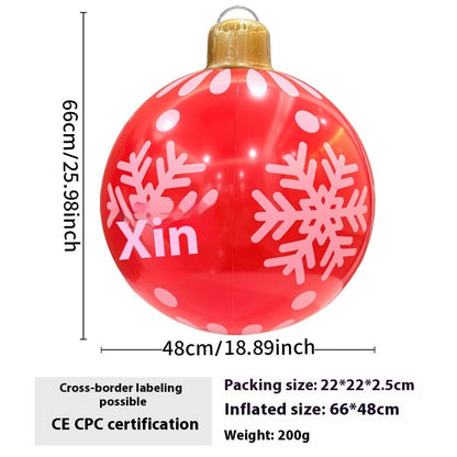 Inflatable Christmas ball outdoor garden decoration displayed for seasonal yard decor