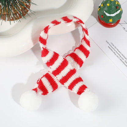 Mini Christmas scarf hat doll decoration in red and white festive attire
