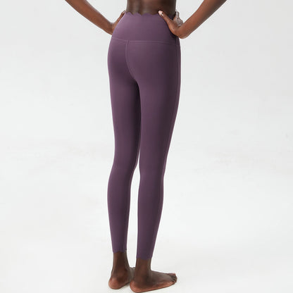 Plus size small wave yoga pants in black Lycra milk leather, tight-fit women’s trousers
