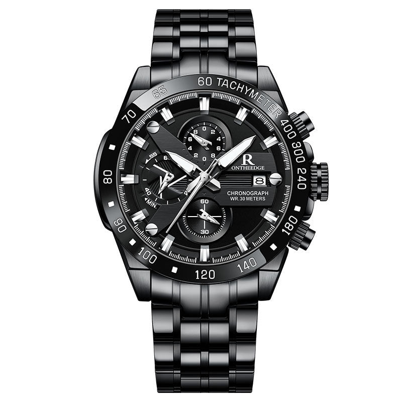 Simple men's water-resistant quartz watch with a classic design and clear dial