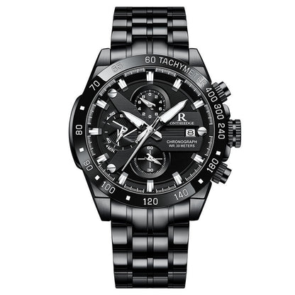 Simple men's water-resistant quartz watch with a classic design and clear dial