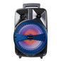 Supersonic IQ Sound 8-inch portable Bluetooth speaker with black textured exterior and control buttons on top.