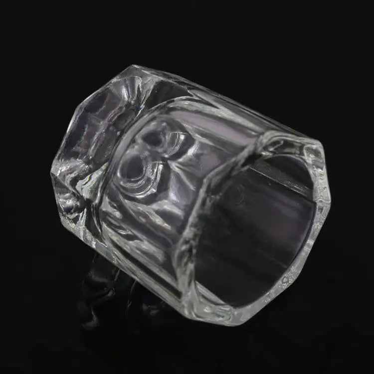Nail Art Brush Cleaning Cup - Thick Glass Hexagonal Cup