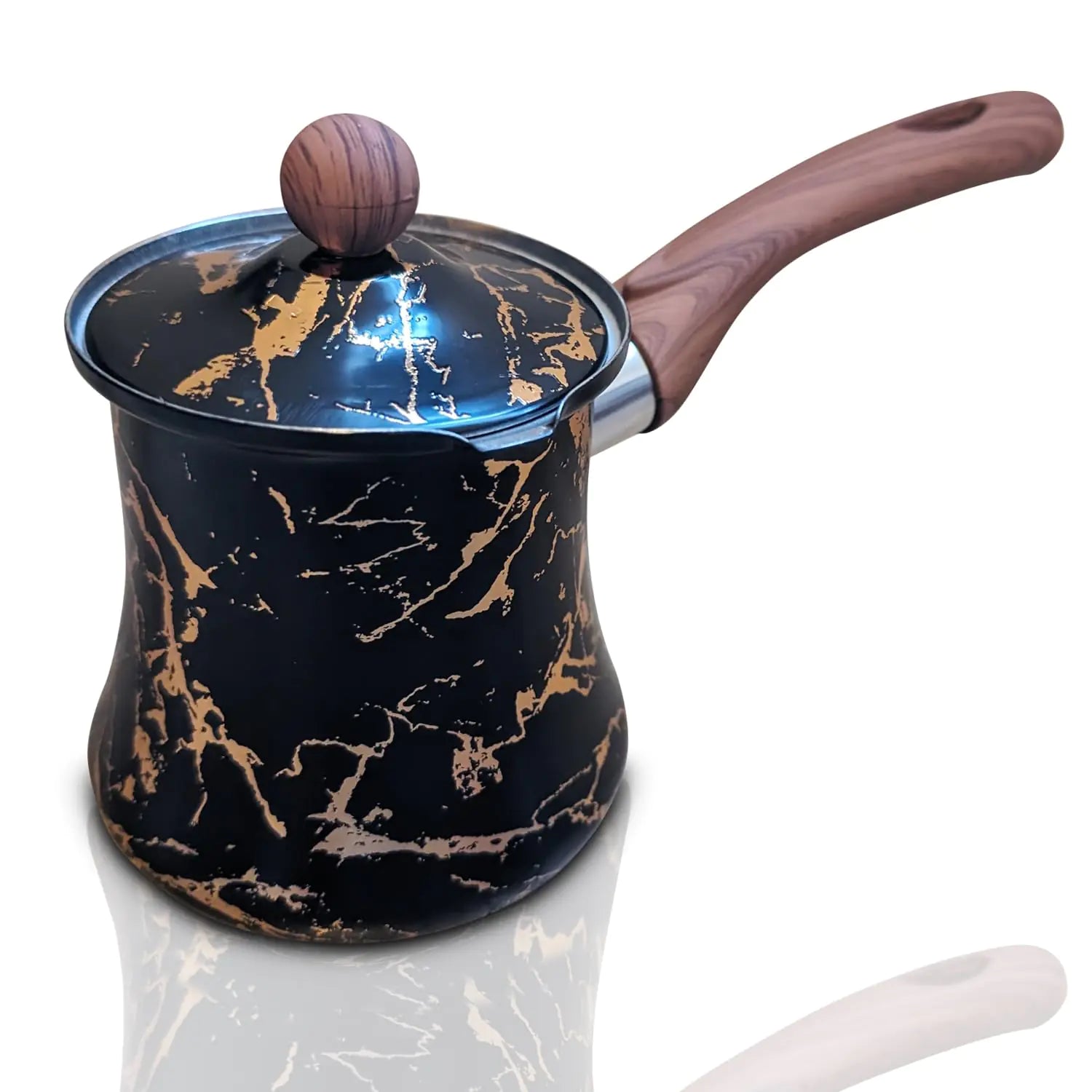 18.6 oz Turkish Coffee Pot – Turkish Ibrik for Flavorful Coffee – Multipurpose Arabic Coffee Pot with Lid – Heavy-Duty Stainless Steel Coffee Pot