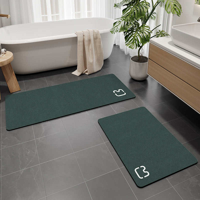 Diatomaceous earth non-slip bathroom floor mat in a neutral design by My Store