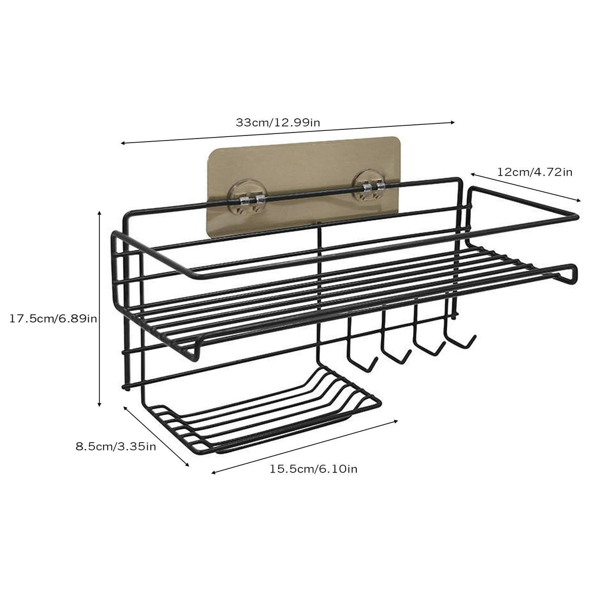 Punch-free bathroom storage rack by My Store mounted on the wall for organizing toiletries