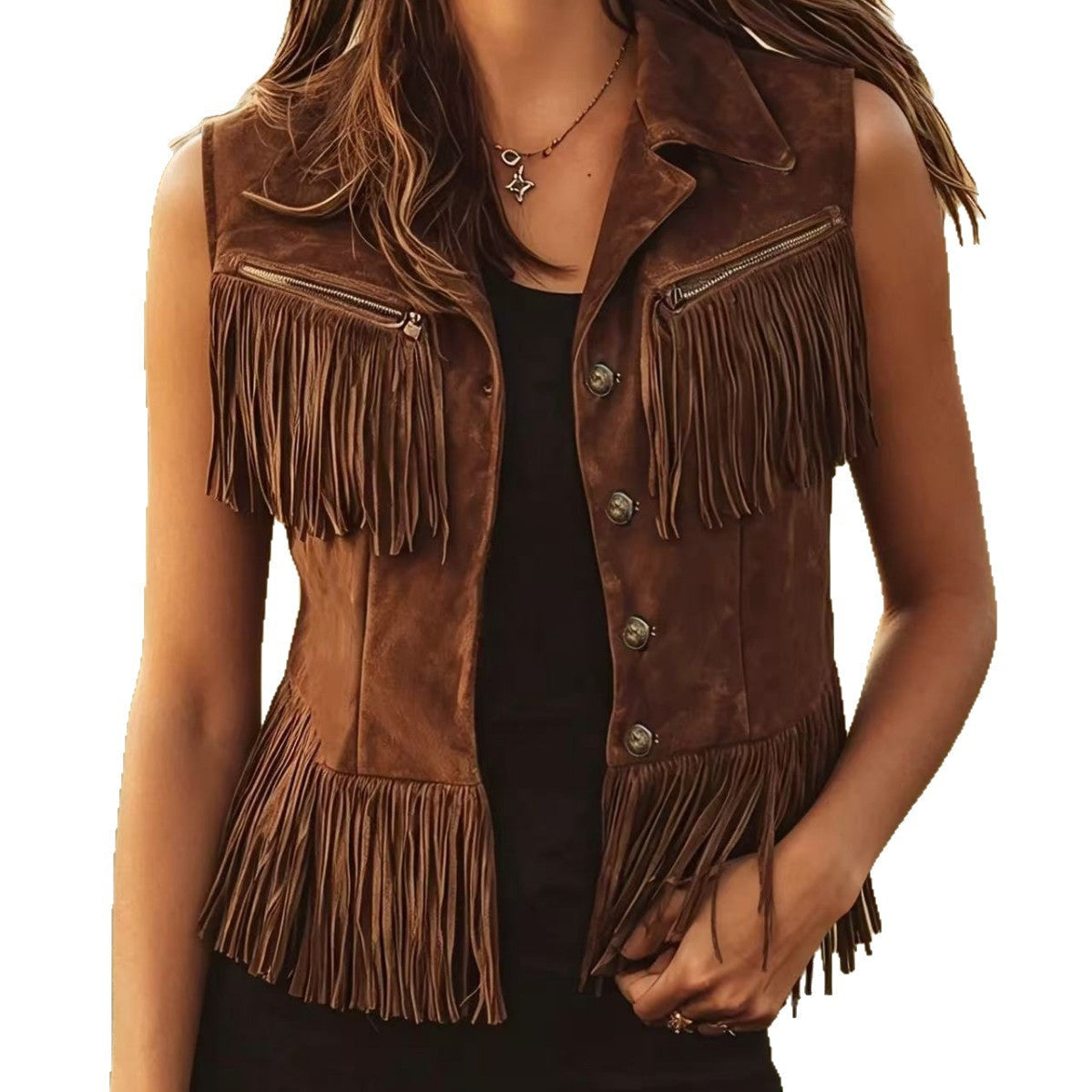Ethnic-style women’s fashion vest cardigan top by My Store