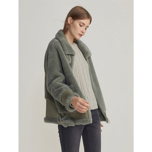 Women's fashionable short silhouette fur coat in a classic design