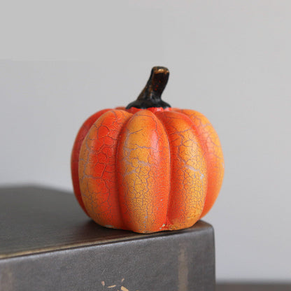 Halloween pumpkin lantern resin LED candle lamp with glowing simulated pumpkin design