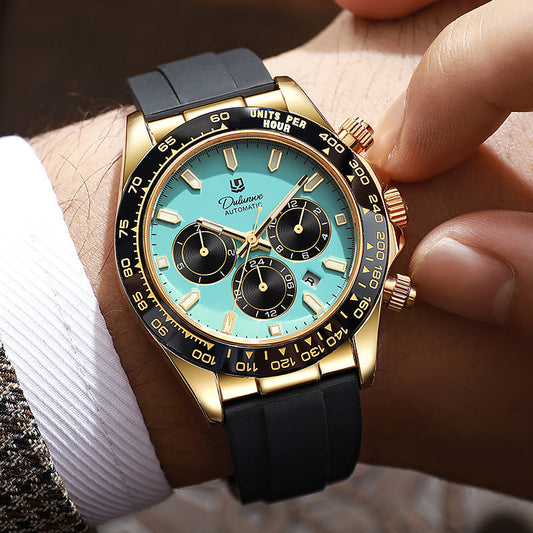 Men's fashionable fully automatic mechanical watch with a sleek, trendy design by My Store