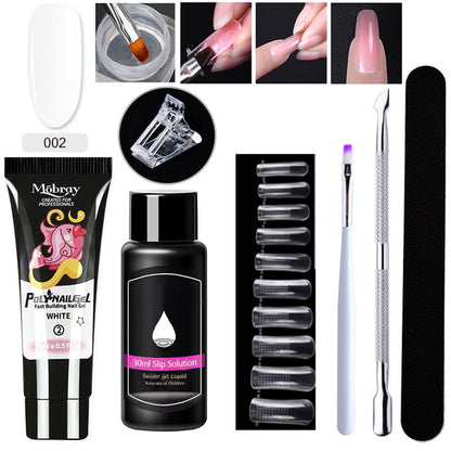 7-piece nail art crystal extender set with assorted crystal nail extension tools and accessories