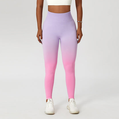 Gradient Fitness High Waist Sportswear Tight Outdoor Pants