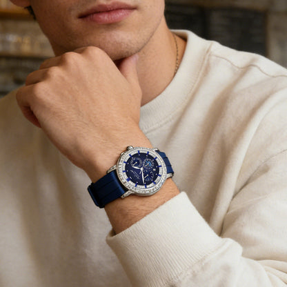 VAN GOGH Bohui Series men's luminous blue mechanical watch with luxury design