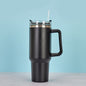 EasyOptionXY 1200ml stainless steel travel mug with handle, straw, thermal insulation, ideal for coffee and drinks on the go