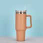 EasyOptionXY 1200ml stainless steel travel mug with handle, straw, thermal insulation, ideal for coffee and drinks on the go