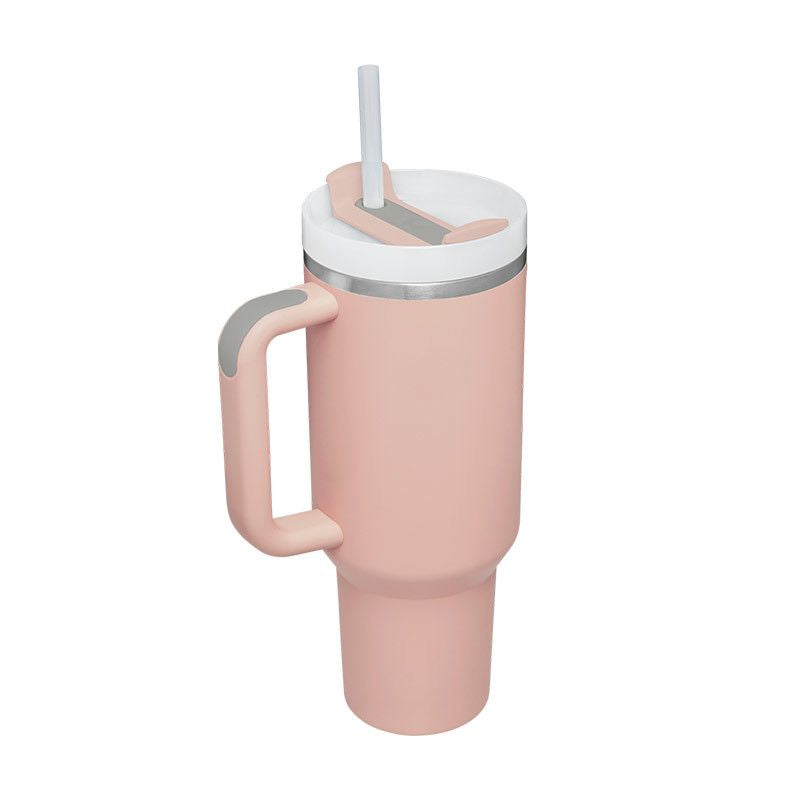EasyOptionXY 1200ml stainless steel thermal travel mug with handle, straw cup, ideal for coffee, drinks, and on-the-go use.