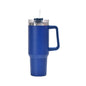EasyOptionXY 1200ml stainless steel thermal travel mug with handle and straw, designed for hot and cold beverages on the go.
