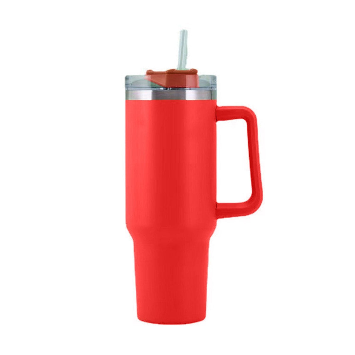 EasyOptionXY 30oz stainless steel travel mug with handle, large-capacity insulated coffee cup with straw and thermal insulation.
