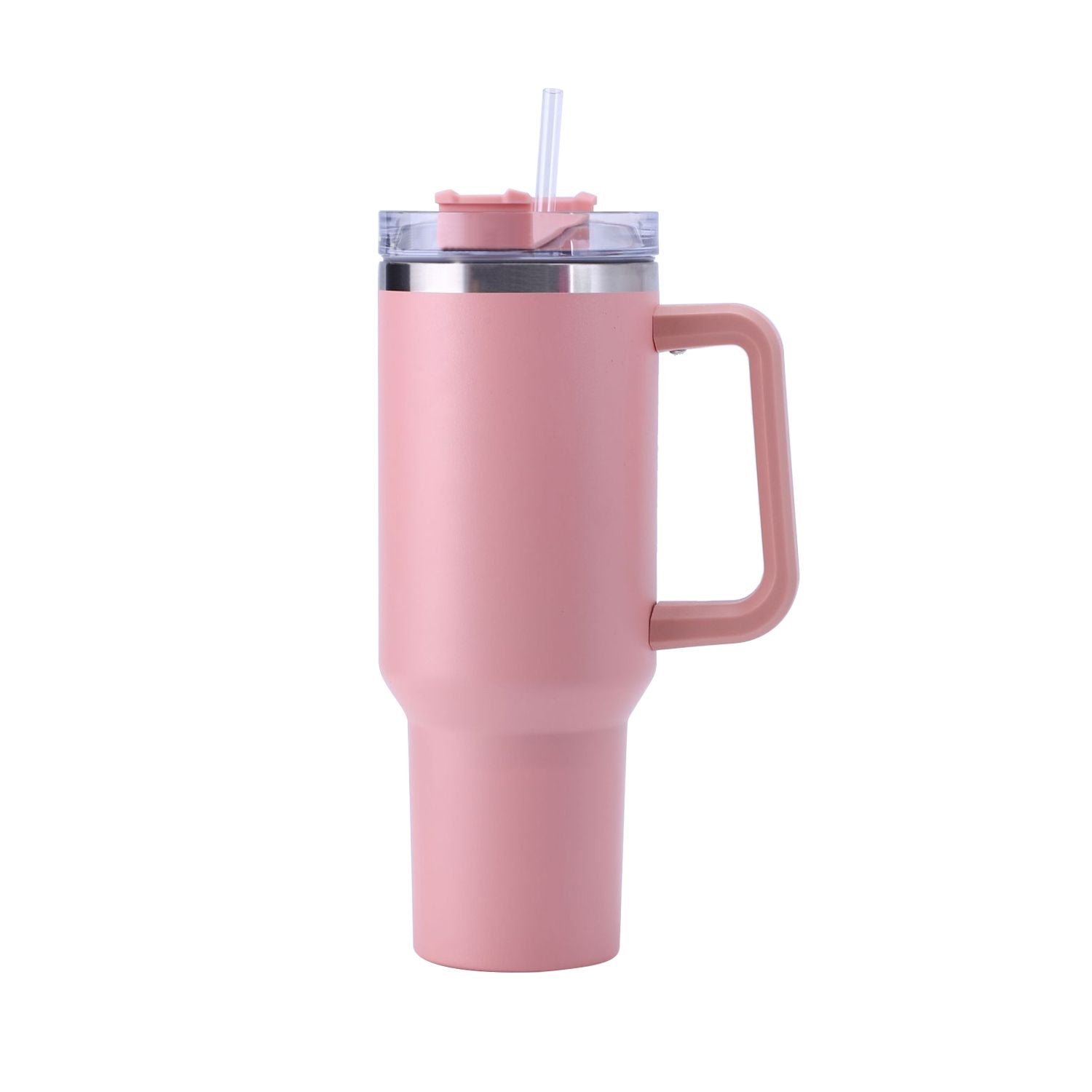 EasyOptionXY 30oz stainless steel travel mug with handle, large-capacity insulated coffee cup for hot or cold drinks.