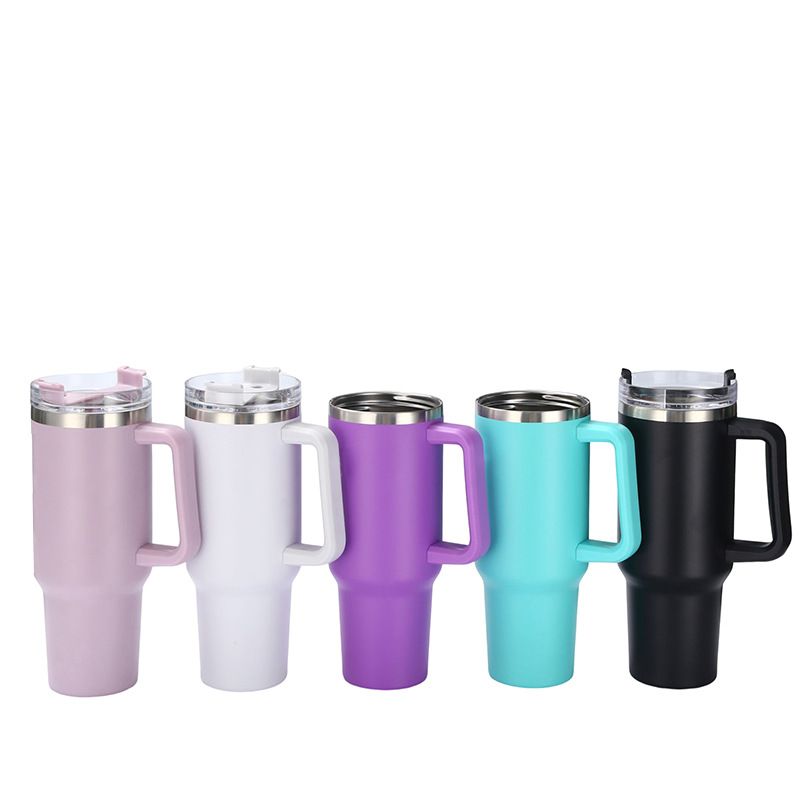 EasyOptionXY 30oz stainless steel travel mug with straw and handle, insulated coffee cup with large capacity for portable hot or cold drinks