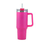 EasyOptionXY 30oz stainless steel travel mug with handle, large capacity insulated coffee cup with straw for hot or cold beverages.