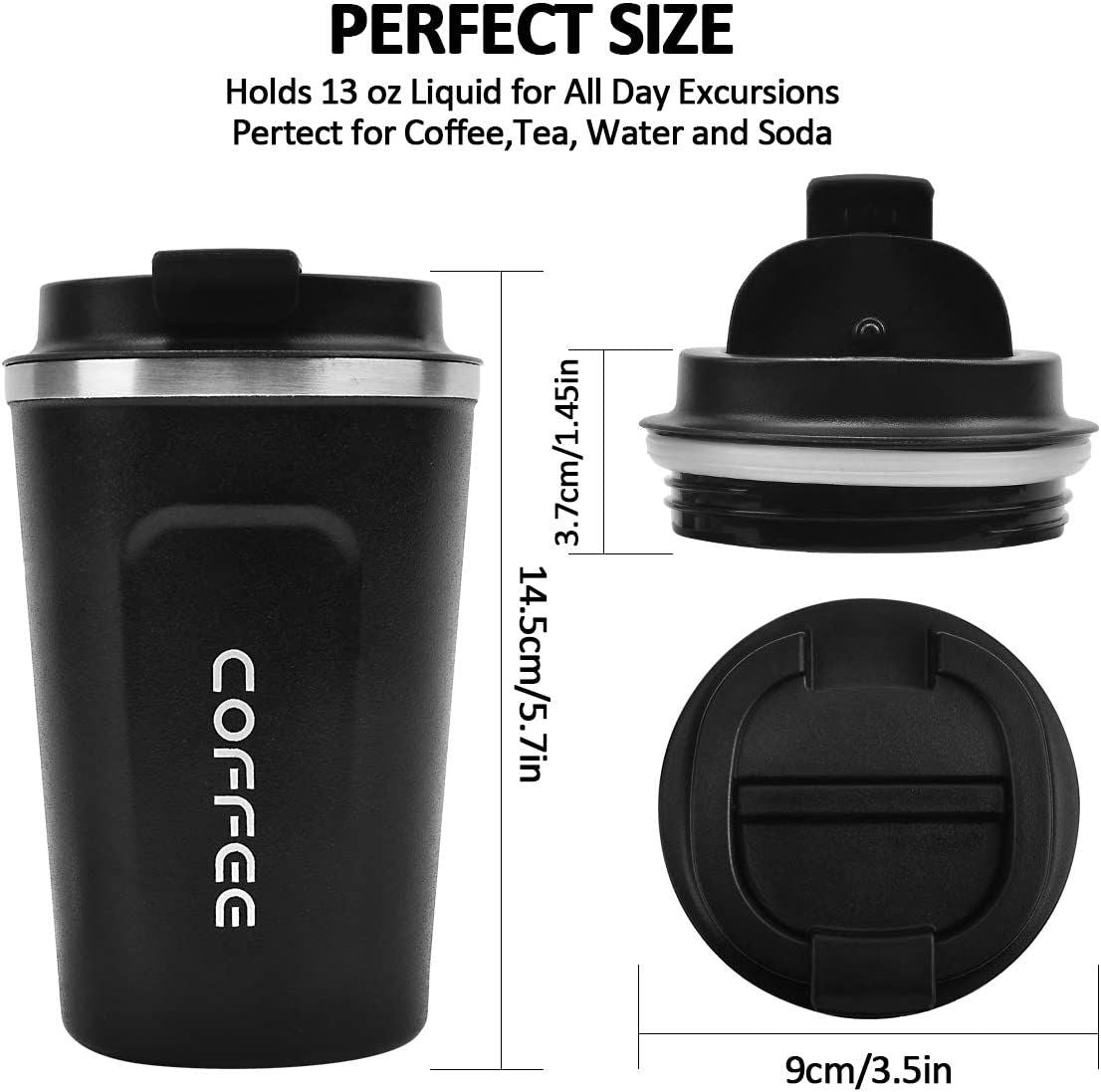 EasyOptionXY 12 oz stainless steel vacuum insulated tumbler with spill-proof lid, ideal for hot or cold coffee, tea, and beer.