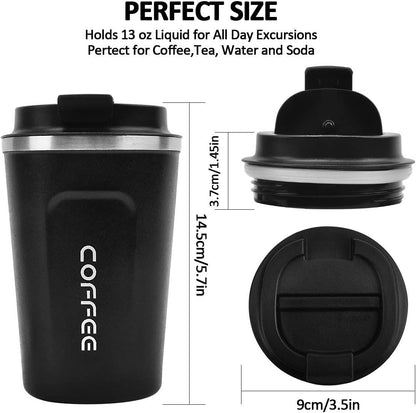 EasyOptionXY 12 oz stainless steel vacuum insulated tumbler with spill-proof lid, ideal for hot or cold coffee, tea, and beer.