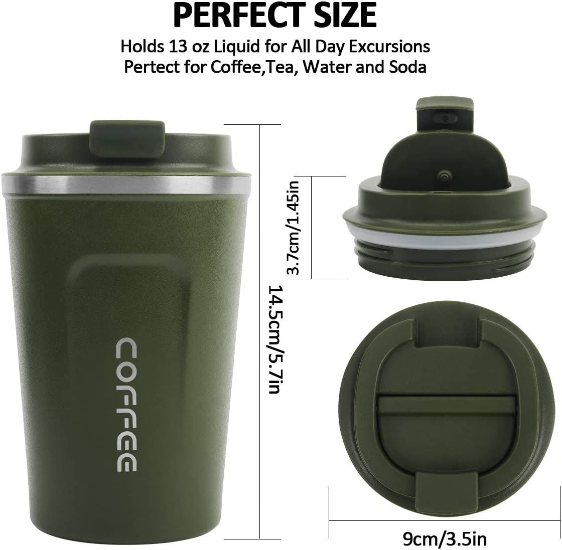 EasyOptionXY 12 oz stainless steel vacuum insulated tumbler with spill-proof lid for hot or cold coffee, tea, and beer.