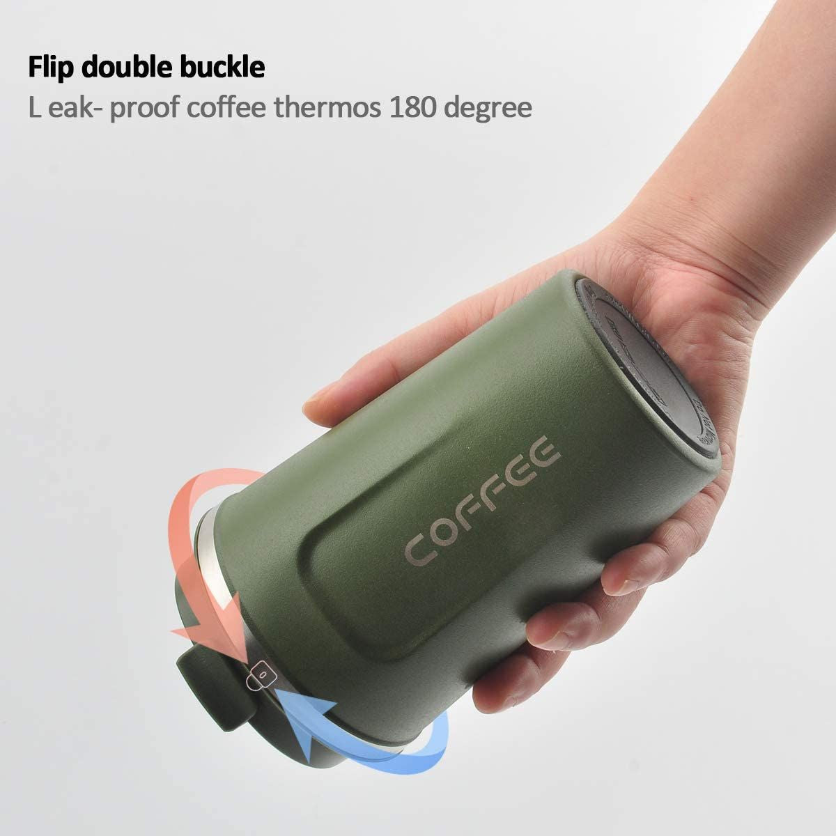 EasyOptionXY 12 oz stainless steel vacuum insulated tumbler with spill-proof lid, ideal for hot or cold coffee, tea, and beer.