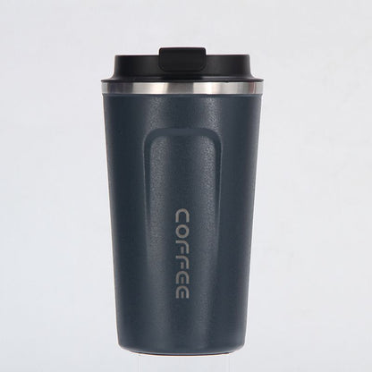 EasyOptionXY 12 oz stainless steel vacuum insulated tumbler with spill-proof lid, ideal for hot or cold coffee, tea, or beer.