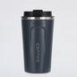 EasyOptionXY 12 oz stainless steel vacuum insulated tumbler with spill-proof lid, ideal for hot or cold coffee, tea, or beer.