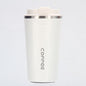 EasyOptionXY 12 oz stainless steel vacuum insulated tumbler with spill-proof lid, perfect for hot or cold coffee, tea, or beer.