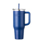 Blue 40 oz insulated stainless steel water bottle with handle, ideal for coffee and hydration by EasyOptionXY