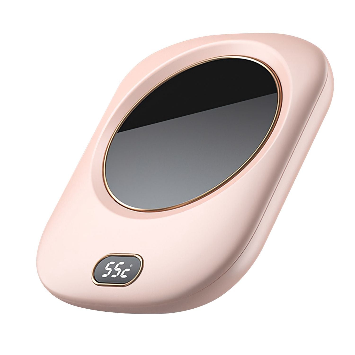 EasyOptionXY electric coffee mug warmer with three temperature settings, USB powered, shown warming a mug on a desk.