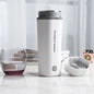 EasyOptionXY 350ml travel electric kettle in stainless steel, compact portable water boiler with automatic shut-off for hot beverages.