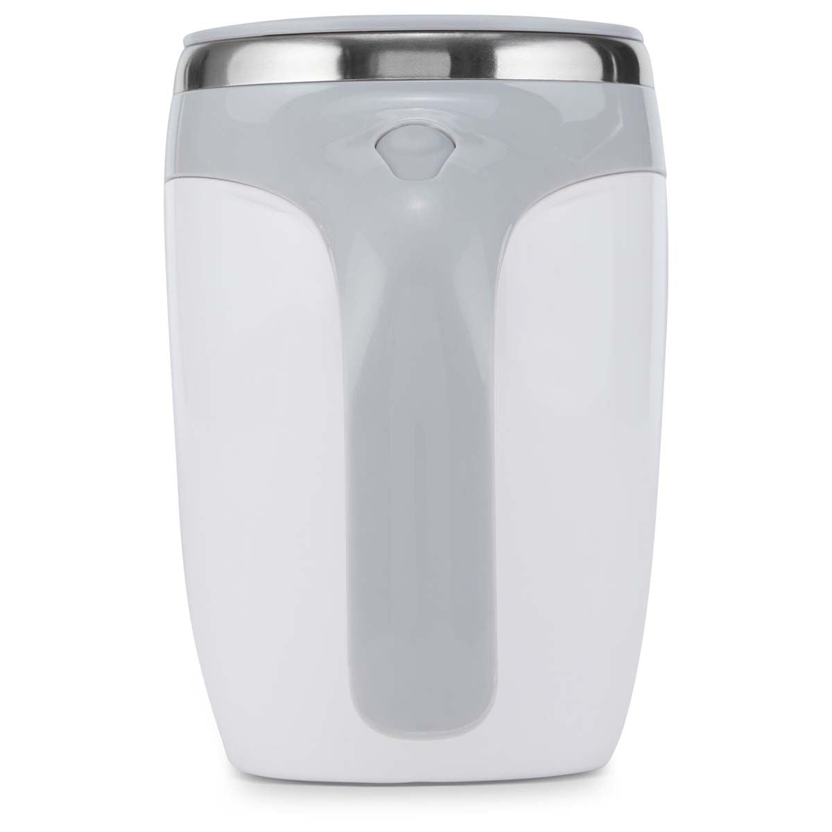 EasyOptionXY CUP A LATTE self-stirring mug with ergonomic handle and sleek design, perfect for mixing beverages effortlessly.